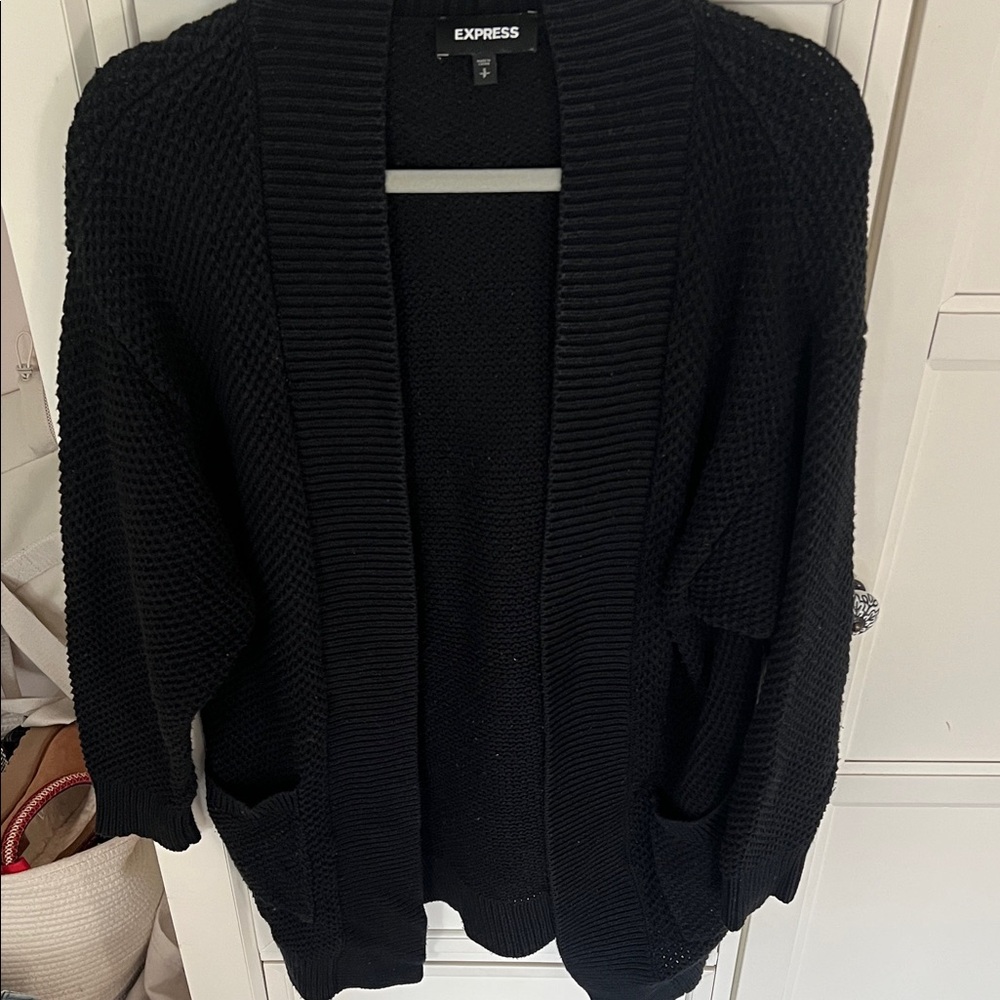 Express Black Open-Front Cardigan